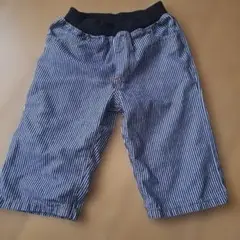 ストライプ ハーフパンツ 黒ウエストバンド