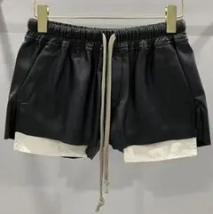 Rick Owens レディース レザー ドローストリング ショートパンツ S