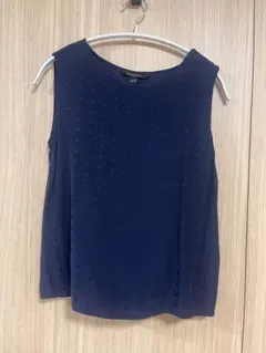 BANANA REPUBLIC ネイビー ドット柄 ノースリーブ XS