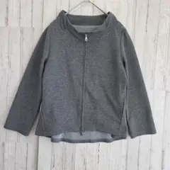 design aera 38 ノーカラー ジャケット グレー シンプル