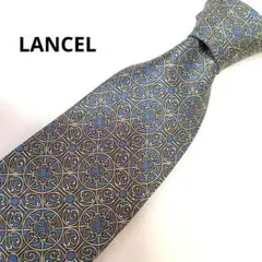 ​【美品】LANCEL ランセル ネクタイ 高級シルク100% フランス製 総柄