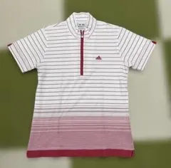 adidasゴルフ　ストライプ ハーフジップシャツ