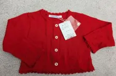 【新品タグ付き】familiar　カーディガン　赤　80