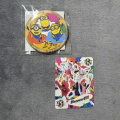 USJ 25周年 ミニオン缶バッジ＆ステッカーセット