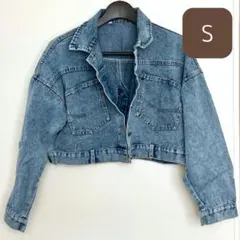 ♥新品未使用♥ デニムジャケット ショート丈 着回し◎ 長袖 Sサイズ F28
