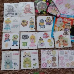 アクアビーズ図案 24枚＋おまけ付 マリオ すみっコ スプラ ミニオン等