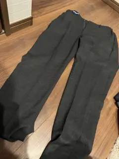 ダークグレー スラックス ウール混紡