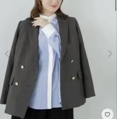 NATURAL BEAUTY BASIC 紺ブレ ダブルブレストジャケット 通勤 - メルカリ