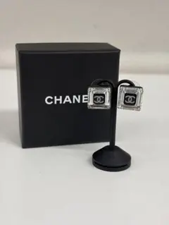 CHANEL シャネル 05A CCロゴ スクエア ピアス ブラック ミラーのサムネイル