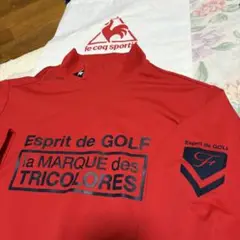 未使用サイズM/ルコックGOLF春秋QUICK DRY長袖モックネックシャツ/赤