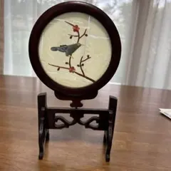 中国工芸品　鳥と花の装飾 陶器の置物