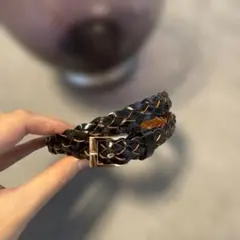 編み込みベルト 黒と茶色