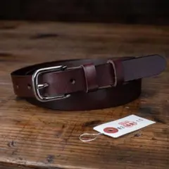 ナローベルト 細身 本革 イタリアンレザー メンズ ベルト ブラウン 茶 新品