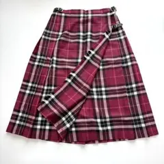 【一回使用のみ】オニールオブダブリン　チェック　ラップスカート　ウール　パープル
