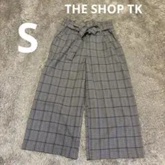 THE SHOP TK ワイドパンツ　Sサイズ　チェック柄　千鳥格子　オフィカジ