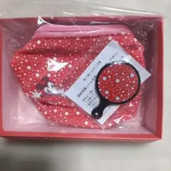 ディズニー　ミニーマウス　ポーチ　ミニ手鏡　セット　箱入り　和風