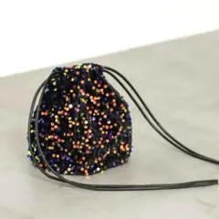 値下げ　美品　スパンコールショルダーバッグ