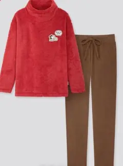 スヌーピー刺繍フリースルームウェアセットUNIQLO