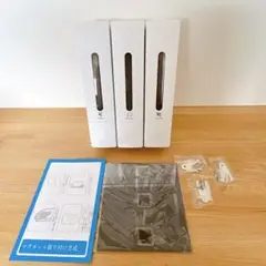 シャンプーボトル 壁掛けタイプ 各400ML 残量確認ウィンドウ付き ホワイト