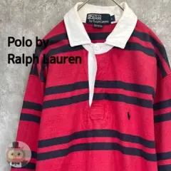 【Lサイズ】ポロ ラルフローレン 長袖 ラガーシャツ ボーダー 古着 メンズ