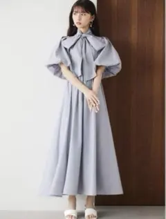 バルーンスリーブ ロングワンピース