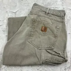 カーハート　リアルワーク　ダックペインターパンツ　古着　ベージュ　カーキ　W32