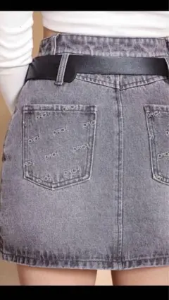 Darich ダブルウエストデニムミニスカート ブラック