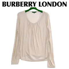 美品】 BURBERRY LONDON シルク混 長袖カットソー ２ 薄ベージュ
