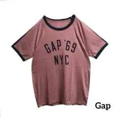 GAPギャップ　リンガーTシャツ ヴィンテージ　プリントロゴデザインオシャレ古着