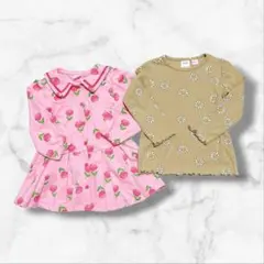 【キッズ女の子まとめ売り】トレーナー カットソー 花柄 総柄(100)春秋冬