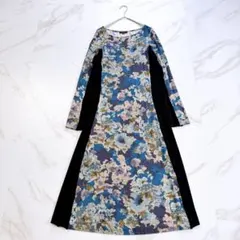 pleats by monica プリーツワンピース 伸縮性 美品 イチョウ柄 - メルカリ