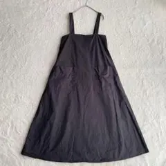 セポ コットン ジャンパースカート Aライン ワンピース M ポケット 長さ調整