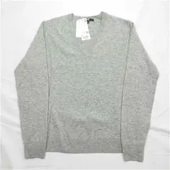＆ユニクロ UNIQLO カシミヤVネックセーター グレー系 L レディース