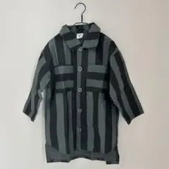【未使用】韓国子供服　ロングストライプシャツ