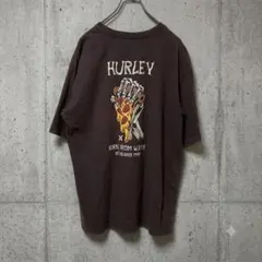 Hurley ハーレー 半袖Tシャツ ブラウン スカル ピザ ビッグロゴ SK8のサムネイル