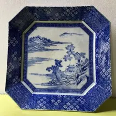 L279」長期保管品 清朝染付山家漢詩図盆器 清時期 - メルカリ