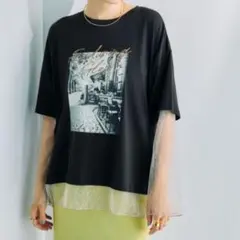☆新品・未開封☆【LEPSIM】シアーレースレイヤードT チャコールのサムネイル