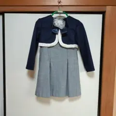 子供用フォーマルドレス ネイビー グレー 110〜120cmくらい用
