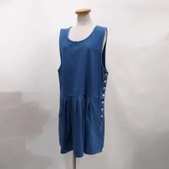 エディーバウアー/80s/黒タグ/ヴィンテージ/膝丈ノースリーブデニムワンピース