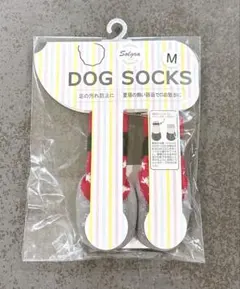 未使用　Dog socks Mサイズ　2足のみ　星柄Red