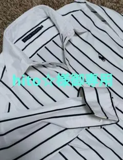 ラルフローレン　長袖シャツ　９号L　ワイドストライプ　クレリック　超美品　希少