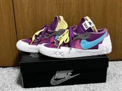 NIKE×SACAI×KAWSコラボスニーカー ブレザーロー 紫27.5cm