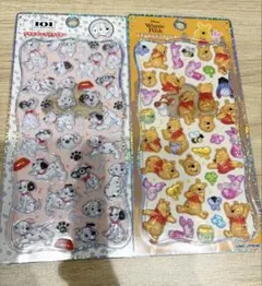 プチドロップステッカー　ディズニー　くまのプーさん　101匹わんちゃん