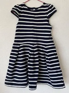 プチバトー PETIT BATEAU ネイビーボーダーワンピース5歳 108