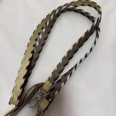 エジュー　ajew スマホショルダー　ストラップ　イエロー×ベージュ