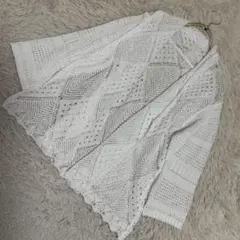 Via Faburrica メッシュカーディガン ホワイト M-L 透け感のサムネイル