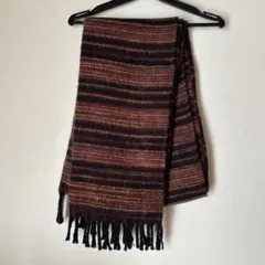 フリンジ付きストライプマフラー　お値下げ中