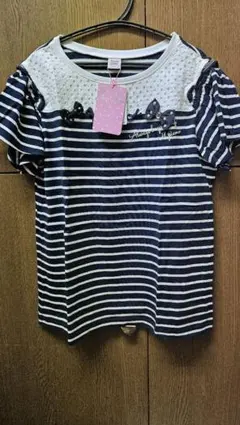 mezzo piano Tシャツ　半袖&肩だしの2WAY　サイズL