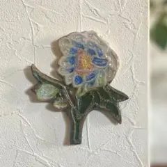陶器のお飾り　作家　一点もの　陶芸　ボタニカル　花　壁飾り
