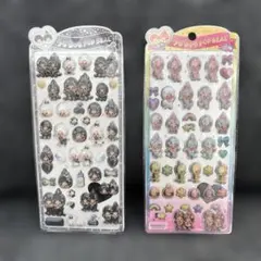 が*ん様 【大人気】もんちっち　うるちゅるポップシールセット⭐︎ 白黒　レインボ
